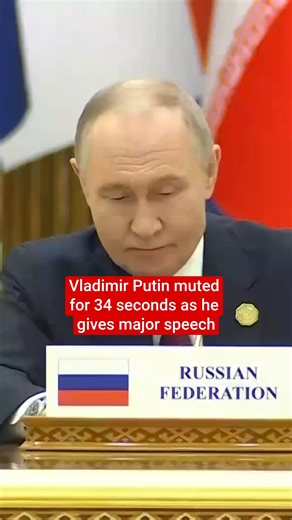 Vladimir Putin was muted for 34 seconds as he gave a major speech to world leaders on Friday (12 December). The Russian president, 73, was due to speak in front of 16 heads of state and government at the International Forum on Peace and Trust session in Turkmenistan capital Ashgabat when he experienced issues with his microphone. | The Independent