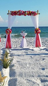 Happy Barefoot Wedding Day to Allison & Mike who were just wed barefoot on the beach on beautiful Okaloosa Island! 👣❤🌴🐚 | Barefoot Weddings®