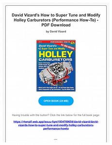 (PDF) David Vizard's How to Super Tune and Modify Holley Carburetors (Performance How-To) by David V