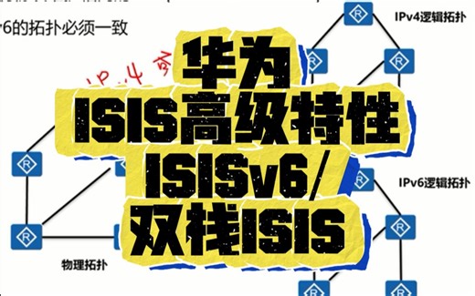 华为ISIS高级特性/ISISv6/双栈ISIS 原理与配置 HCIP HCIA HCIE 华为认证 题库
