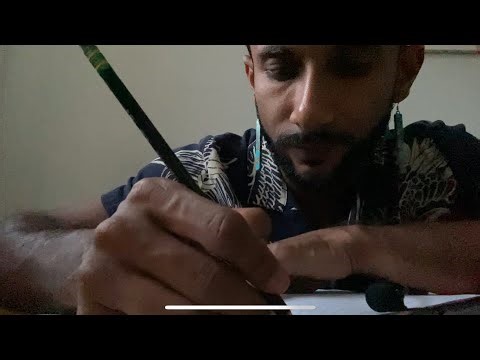 ASMR writing with a nice pencil on quality paper (heavy breathing, no talking)
