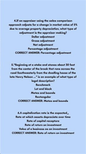 Texas Real Estate Appraisal Exam Questions and Answers