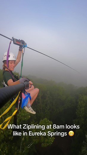 Book a morning zip. It’ll be worth it 🙌🏼 #ozarkmountainziplines #wonderfularkansas #eurekasprings #eurekaspringsarkansas #nwatourism #eurekaspringszipline #arkansastourism