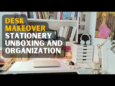Desk Makeover | Art supplies, stationery, desk organization & cozy aesthetics