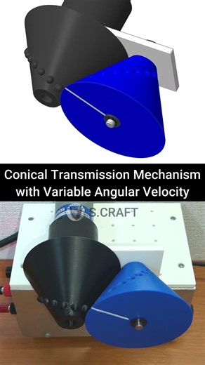 Conical Transmission Mechanism with Variable Angular Velocity #3dprinting #machine #design