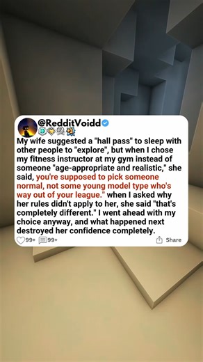 4.3K views · 47 reactions | My wife suggested a "hall pass" to sleep with other, but when I chose my fitness instructor at... . . . #reddit #askreddit #redditstories #redditposts #redditreadings #reddittales | Dancer in the air | Facebook