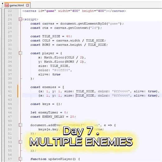 Day 7 — Multiple Enemies