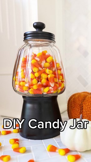 DIY Candy Corn Jar Tutorial | Dollar Tree Fall Decor