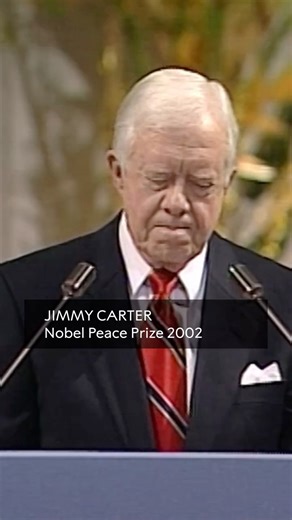 Former US President Jimmy Carter was awarded the Nobel Peace Prize in 2002 for his decades of work promoting peace, democracy, and human rights through the Carter Center. #Jimmy Carter #NobelPeacePrize | Carlos Marroquin