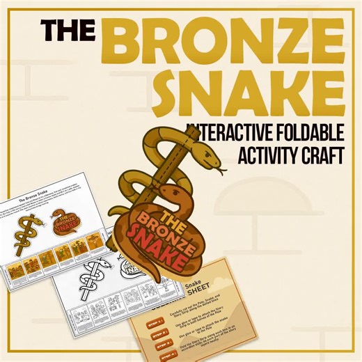 Instant Download the Bronze Snake Foldable Craft Activity, Great for Christian Kids, Homeschooling, Sunday School, and VBS - Etsy
