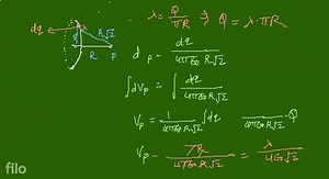 Find potential due to half ring (Charge density:lambda )of Radi... | Filo