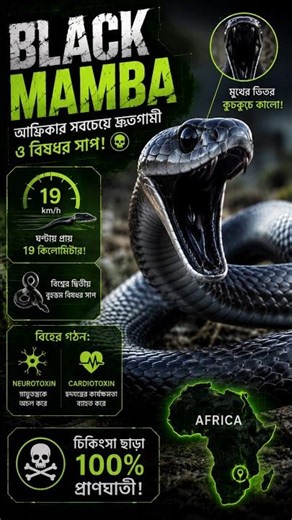 The World's Fastest Venomous Snake? Black Mamba #snake #ladyvipers #wildlife #sciencefacts