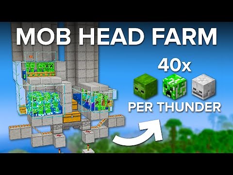 Minecraft 1.21+ Easy Mob Head Farm - 40 Per Thunderstorm