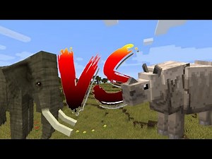 minecraft mob battles - elephant vs rhino