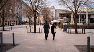 Winter streets of Hamburg feel calm