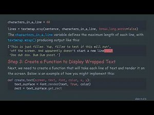 How to Text Wrap in Pygame for Character Dialogues