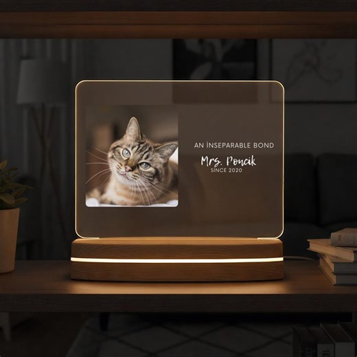 Personalized Pet Photo LED Light – Custom Acrylic Picture Lamp, Dog or Cat Memorial Gift - Etsy