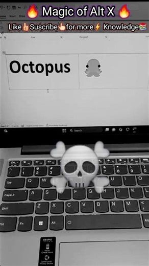 😱MS Word Magic: Octopus Symbol Trick! 🐙 #shorts #msword #wordtricks #trending