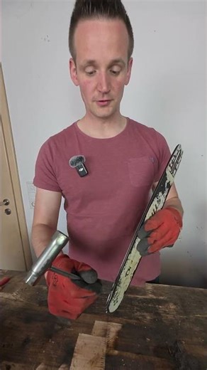 Remove burrs from chainsaw guide bar #chainsaw #chainsaw
