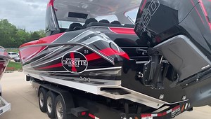 Another beautiful Cigarette - Center Console at Performance Boat Center with quad 450’s | Lake of the Ozarks Boat Pictures - Jim Davis