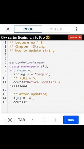 Learn C++|Lecture no 148|"How to update string" #Coding C++ #Programming #C++ Full course