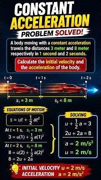 Class 9 Physics | Constant Acceleration Numericals | Initial Velocity & Acceleration Trick 🚀
