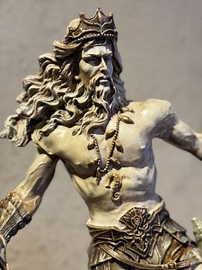 Handmade Poseidon Statue: Bronze Effect Greek Sea God With Trident 45 Cm Bigger - Etsy