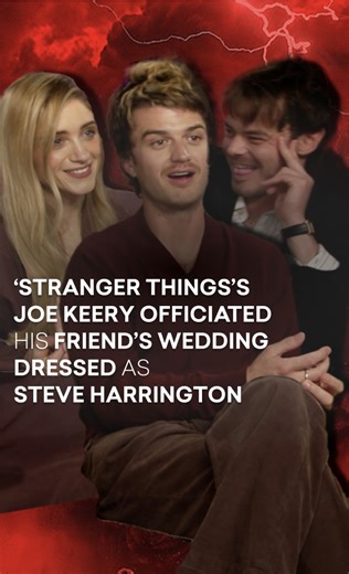The story behind Joe Keery officiating his friend's wedding dressed as his #StrangerThings character Steve Harrington 🤣 'Stranger Things 5' releases on Netflix in 3 parts 📺📺 Part 1: November 27th Part 2: December 26th Finale: January 1 | The Hook