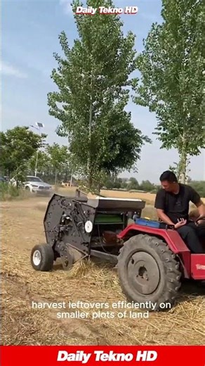 Tiny Tractor Baler 🌾 Makes Perfect Round Bales #MiniFarming