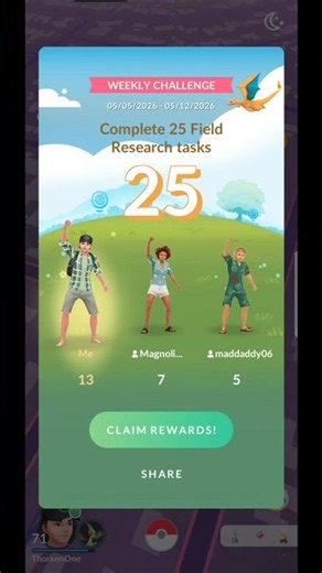 Weekly Challenge: Complete 25 Field Research tasks #pokemon #challenge #tandemaus