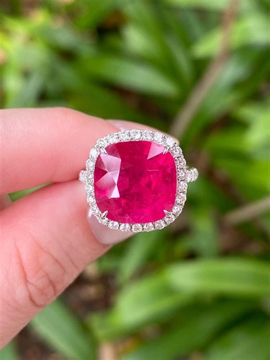 Pink Ruby Ring, 925 Sterling Silver, Cushion Cut Women Ring, Diamond Accent Ring - Etsy