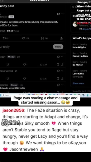 Rage Misses Jason While Reading a Chat Message