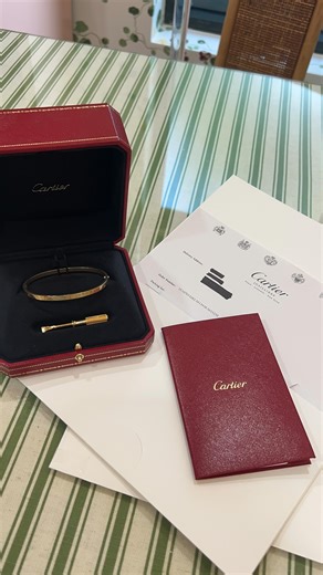 Henri Noël Fine Jewelry on Instagram: "For Sale🚨 Estate Cartier Love Bracelet! •18k yellow gold •3.6mm small model •18cm •serial #xx5BAX •original Box, papers, key •DM for pricing"
