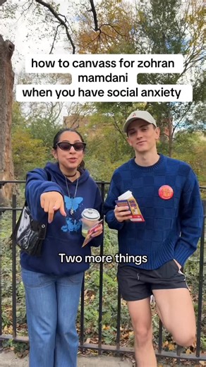 Nikita Redkar | wanna canvass for @zohrankmamdani but too scared to knock on strangers doors??? MAKES SENSE. that’s why @mattxiv and I came up with this... | Instagram