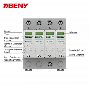 [Hot Item] Beny China AC Surge Protector 385V 40ka 4p Surge Protection Device SPD CE Type2 PV Solar IP20 with 5 Years Warranty