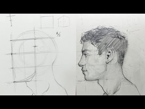 Learn how to draw a face in a side view | Follow along demo