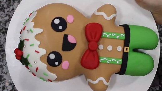340K views · 7.3K reactions | Kawaii Gingerbread Man Cake Tutorial By: The Lovely Baker | MetDaan Cakes | Facebook
