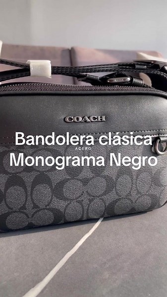 Bandolera Coach Original en el clasico lonograma de coach color negro #fyp #bandolera #bandoleracoachnewyork #coachnewyork
