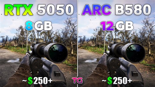 ARC B580 vs RTX 5050 - Test in 10 games
