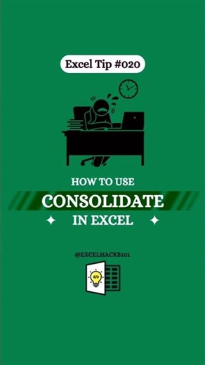 How to Use Consolidate in Excel | Excel मे Data Consolidate कैसे करे| #excel #computer #shorts #tips