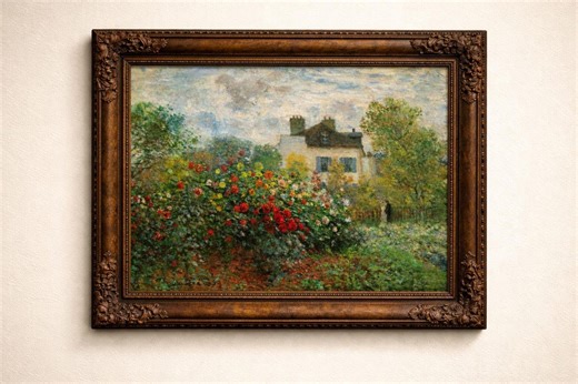 French Impressionist Rose Garden Print – Vintage Cottagecore Landscape (digital Download) - Etsy