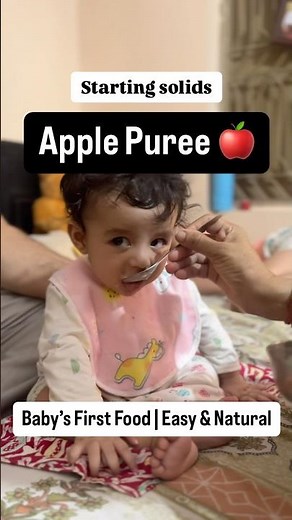 Apple Puree for 6 month baby 🍎#newmom #babyfood #trending #babyfoodrecipe #6monthbabyfoods