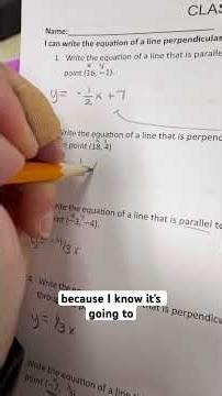 Writing parallel and perpendicular linear equations