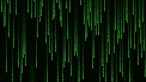 Reproduce with a code of 1 KB or less that characters fall from the top of the movie "Matrix"