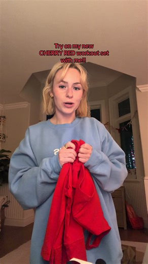 Cherry Red Workout Set Try-On for 2026 Fitness