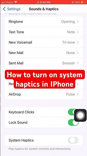 How to turn on system haptics in IPhone📲✅ #tipsandtricks #iphone #system #haptics