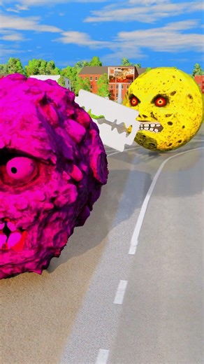 Big & Small Moon Cars vs Giant Blade Hammer - BeamNG.drive