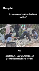 VIDEO: Militants dig up rocks to throw at CHP officers and their vehicles. Then, one rioter escalated to throwing a Lime scooter off the edge and onto the highway... #antifascists #anarchists | Jeremy Lee Quinn