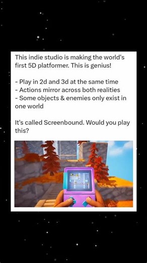 Indie Studio Creates World’s First 5D Platformer Screenbound — Play in 2D and 3D Simultaneously
