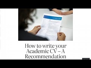 How to Write an Academic CV